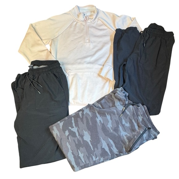 Athleta Other - Athleta Girl Lot Of 4 Pink Pullover Black Camo Joggers XL 14